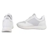 Damen Low-Top Sneaker mit Glitzer und Lochschnürung Ital-Design 6043 in Weiß – Bild 5