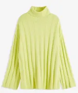 Damen Pullover mint grün mit Rollkragen und Seitenschlitzen Gr. 36 - 54 neu 4384 – Bild 1