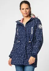 Damen Softshell Mantel Parka Jacke Übergangsjacke Kapuze Regenmantel Windjacke – Bild 1