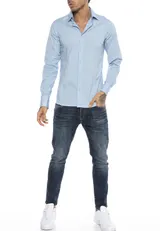 Hemd Herren Slim Fit Business Freizeit Hochzeit Shirt Bügelleicht Hemden Langarm – Bild 9