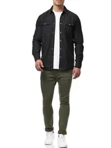 Indicode Herren Langarmhemd Mike-Hemd Jeanshemd Denim Freizeithemd Männerhemd – Bild 5
