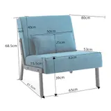 Loungesessel Sessel mit Kissen Stoffsofa Einzelsofa Wohnzimmersofa Gepolstert – Bild 6