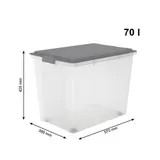 ROTHO Aufbewahrungsbox 70l Gartenbox Werkzeug Keller Lagerkiste Transportkiste – Bild 2