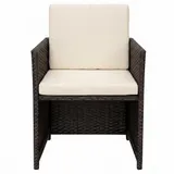 Gartenmöbelset 4 teilig Braun Rattan Outdoor Gartenlounge Balkonset Polyrattan – Bild 4