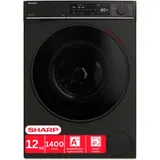 12kg Waschmaschine Frontlader Mattschwarz App WLAN Inverter AquaStop Inverter – Bild 4