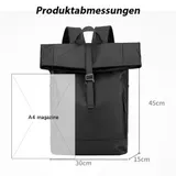Rolltop Rucksack Wasserdicht Freizeitrucksack Schulrucksack Cityrucksack – Bild 4