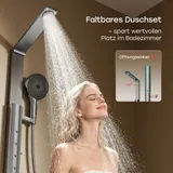 HOROW Regendusche System ohne Armatur, Grau Duschsystem mit Handbrause – Bild 4
