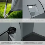 Tunnelzelt 6 Personen Familienzelt Gruppenzelt Camping Zelt Outdoor mit Vorzelt – Bild 5