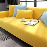 Universell Unifarben Sofabezüge Sofaschoner Sofaüberwurf Couchbezug Rutschfest – Bild 15