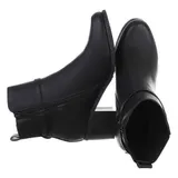 Damen Stiefeletten mit Dekoschnallen Ital-Design 0108 in Schwarz – Bild 2