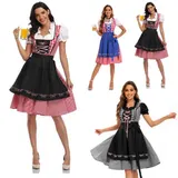 Damen Dirndl Trachtenkleid Oktoberfest Festkleid Kleid Karneval Kostüm DE – Bild 21