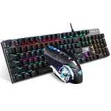 Mechanische Gaming-Tastatur PC Keyboard Kabellose Wireless Bluetooth/2,4 GHz/USB – Bild 1