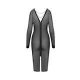 Langarm Kleid lang S-XL Durchsichtig schwarz Mesh 2 Ketten sexy Dessous "Kristie – Bild 10