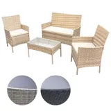 Gartenlounge 4-tlg Gartenmöbel Set Sitzgruppe Polyrattan Farbwahl SVITA BROOKLYN – Bild 8