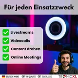 Webcam mit Ringlicht Full HD Lampe USB PC Kamera Konferenz Streaming Gaming – Bild 6