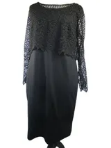 Joe Browns Damen Kleid Schwarz Abendkleid große Größen Spitzenkleid Langarm  – Bild 1