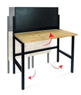 TrendLine Werkbank Werktisch Arbeitstisch klappbar Massivholzplatte Freistehend – Bild 6
