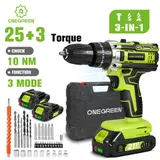 25+3 21V Mit 2 Akku Akkuschrauber 3IN1 Schlagbohrschrauber Bohrmaschine +Koffer – Bild 1