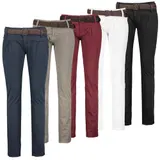 Damen Chino Hose Stoffhose Lange Skinny Hüfthose Gürtel Business Damenhose XS-XL – Bild 2