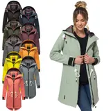 Marikoo Damen warme Winter Softshell Jacke Parka Mantel lang mit Kapuze B964 – Bild 9