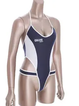 DE Damen Badeanzug Body Rückenfrei Bodysuit High Cut Stringbody Bademode Bikini – Bild 5