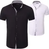 Reslad Hemd Herren Kurzarm Party Hemden Kurzarmhemd Männer Elegant RS-7035 – Bild 5