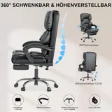 Massage Heizfunktion Bürostuhl mit Fußstütze Ergonomischer Chefsessel mit Liegef – Bild 7