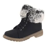 Damen Boots Stiefeletten Stiefel Schnür-Booty Winterstiefel Gefütterte Schuhe – Bild 1