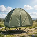Outsunny Campingzelt Erhöhtes Campingbett Kuppelzelt Luftmatratze mit Pumpe Taft – Bild 10