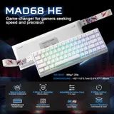 YUNZII Tastatur MAD68 60% Hot-Swap Magnet-Switches 8000Hz PBT Weiß RGB – Bild 2