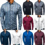 Freizeithemd Herrenhemd Langarm Casual Slim Fit Herren Mix BOLF 2B2 Classic – Bild 2