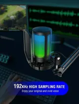 FIFINE USB Mikrofon RGB Kondensator Gaming Mikrofone PC mit Stummschalttaste – Bild 6