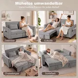Schlafsofa, 4-in-1 2-Sitzer Sofa Ausziehbar 142 x 186 cm mit Schlaffunktion – Bild 5