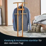 Herrendiener Anzugständer stiller Diener Sackohalter Hosenbügel aus Bambus – Bild 2