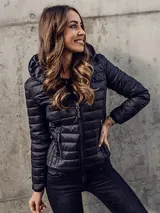 Steppjacke Jacke Übergangsjacke Sportjacke Kapuze Classic Damen BOLF Unifarben  – Bild 1