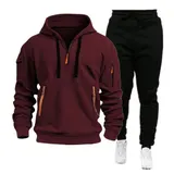 Herren Jogginganzug Trainingsanzug Sportanzug Hoodie Sporthose Hoodie Tracksuit – Bild 9
