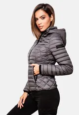 Marikoo Samtpfote Damen Jacke Steppjacke Frühling Übergangsjacke gesteppt Kapuze – Bild 21