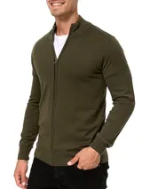 Indicode Herren Strickjacke Lau-Feinstrick Pulli Zip Pullover Männer Baumwolle – Bild 2