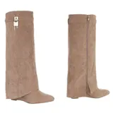 Damen Stiefel mit Reißverschluss Ital-Design 8270 in Hellbraun – Bild 4