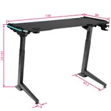 Gaming Tisch mit LED höhenverstellbar Gamer Computer PC Schreibtisch Bürotisch – Bild 8