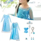 Karneval Kinder Eiskönigin Prinzessin Elsa Cosplay Kleid Party Mädchen Kostüme – Bild 7
