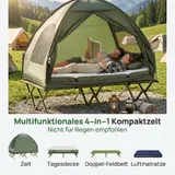 Outsunny Campingzelt Erhöhtes Campingbett Kuppelzelt Luftmatratze mit Pumpe Taft – Bild 5