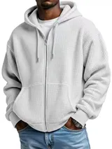 Herren Sweatjacke Langarm Pullover Hoodie Basic Sport Sweatshirt Kapuzenpullover – Bild 4