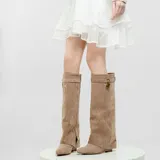 Damen Stiefel mit Reißverschluss Ital-Design 8270 in Hellbraun – Bild 6