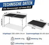 Campingtisch klappbar Klapptisch - Schnell aufstellen & platzsparend mitnehmen – Bild 11