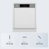 Beko Einbau Geschirrspüler 60cm teilintegriert 15 Gedecke Besteckschublade WLAN – Bild 11