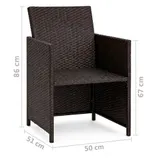 Gartenmöbelset 4 teilig Braun Rattan Outdoor Gartenlounge Balkonset Polyrattan – Bild 11