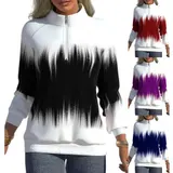 Sweatshirt Langarmshirt Pullover Pulli Sport Damen Farbverlauf Oberteil Tops – Bild 5