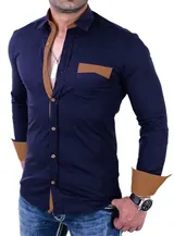 Hemd Herren Slim Fit Business Freizeit Hochzeit Shirt Hemden Langarm RS-7205 – Bild 9