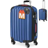 monzana® Hartschalenkoffer Rollen 360º Handgepäck Blau ABS – Bild 1